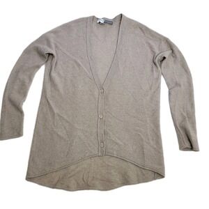 360 Sweater 100% Cashmere Tan Beige Cardigan Minimalist‎ Quiet Luxury Size S